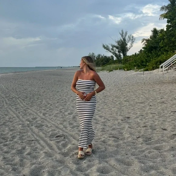 Edikted Black and White Strapless Dress - Picture 4 of 5